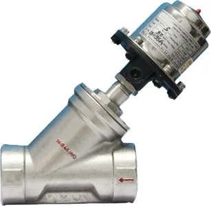 Y Type Pneumatic Control Valve manufactured by Concorde Valves & Automations India